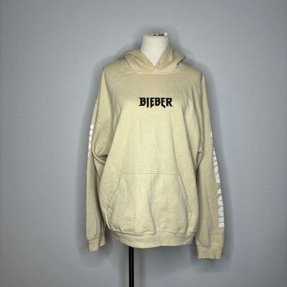 Gildan- Tan "Bieber" Purpose World Tour Sweatshirt - Picture 1 of 5